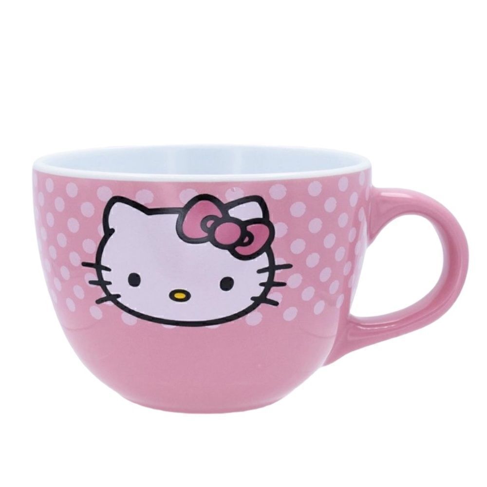 NEW!! Sanrio Hello Kitty Pink Polka Dots Soup Mug
